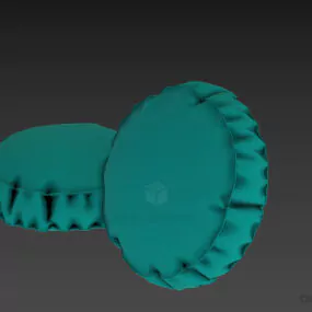 Leather Pillow Round Shape 3d model