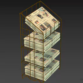 Magazine Display Steel Rack 3d model