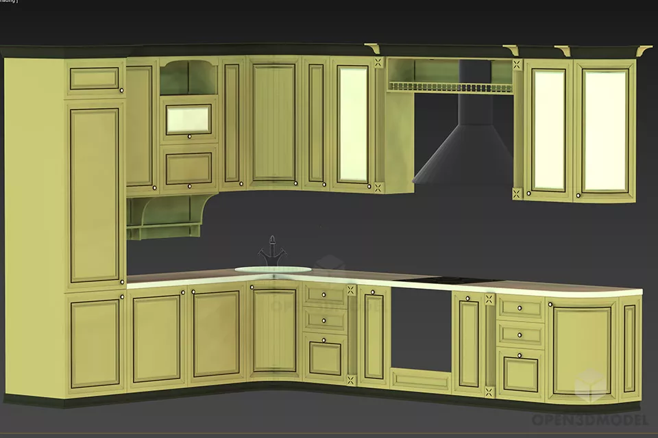 Luxurious Locker Greyv With Triangle Pattern 3d model