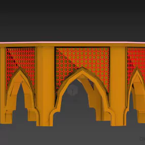Antique Octagon Table Moroccan Furniture 3d model