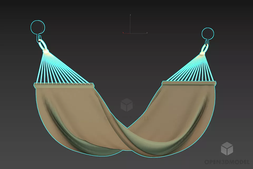 Simple Double Bed With Reading Lamps 3d model