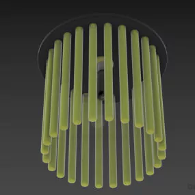 Art Glass Pendant Lamp, Louver Glass Shade 3d model