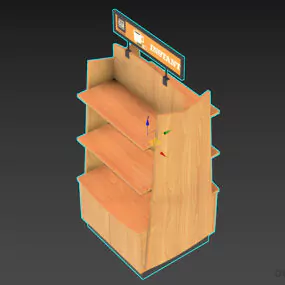 Shop Counter Shelf Furniture 3d model