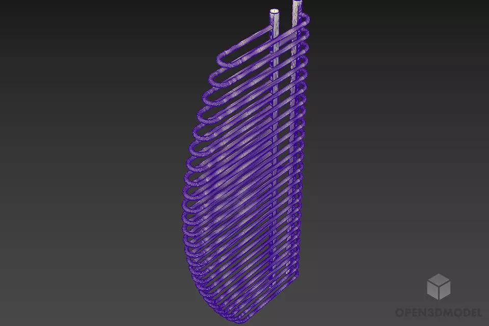 Heater Radiator Rein Curved Shape 3d model 2