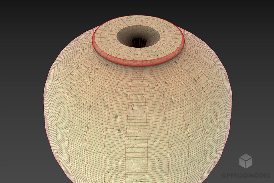 Ceramic Vase With Cap 3d model 2