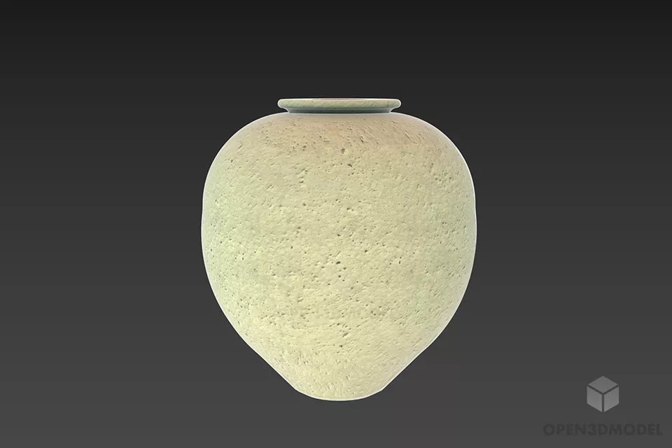 Circle Vase With Dry Branches Decoration 3d model