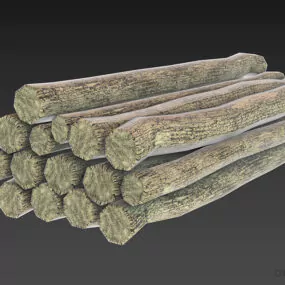 Old Log Lumber Tree 3d model