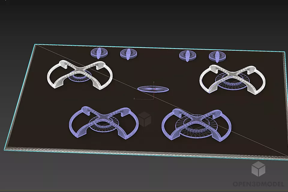 Old Gas Stove, Four Stoves 3d model 2