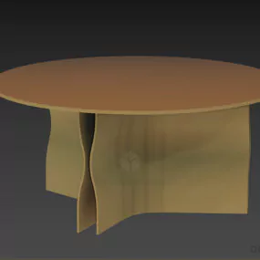Round Glass Coffee Table Trigono 3d model