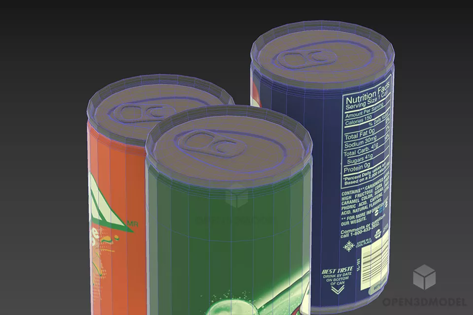 Two Soda Drink Cans 3d model 2