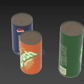 Two Soda Drink Cans 3d model