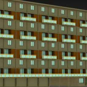 Simple Apartment Building Design 3d model