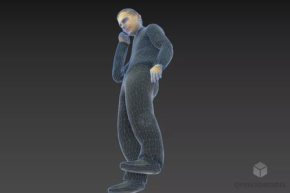 Business Man With Phone 3d model 2