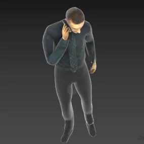 Business Man With Phone 3d model