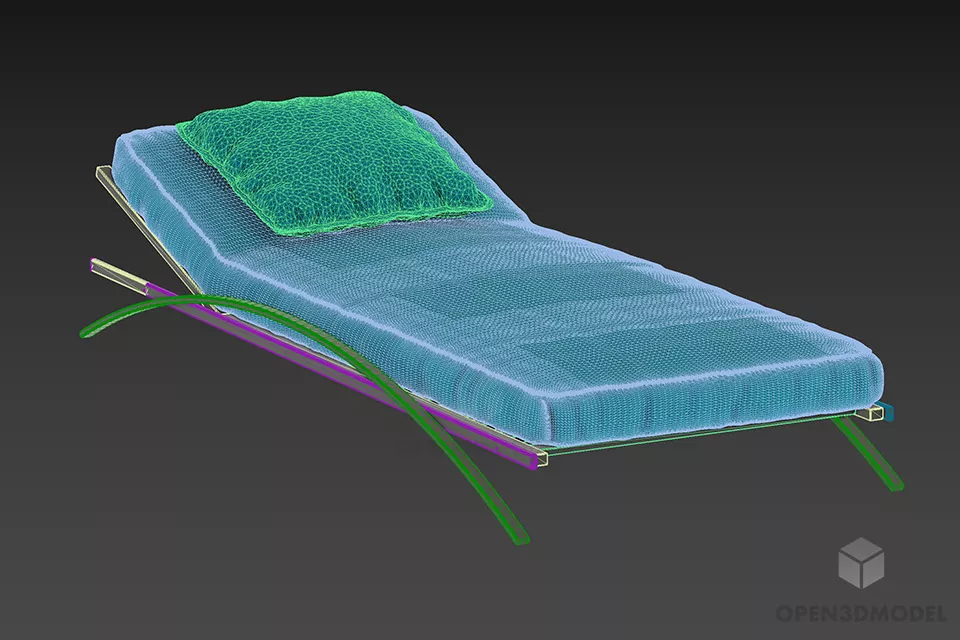 Lounge With Curved Steel Frame 3d model 2