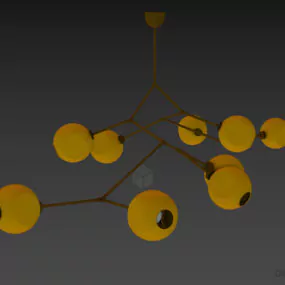 Modern Pendant Lamp Branches Arm With Bulbs 3d model