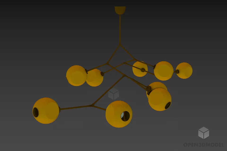 Ceiling Lamp Flat Bowl Shade 3d model