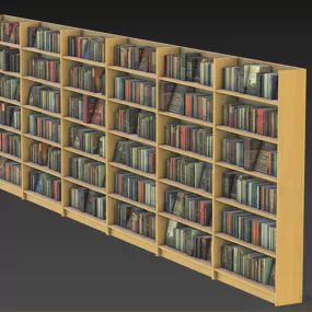 Side Bookcase Furniture With Full Books 3d model