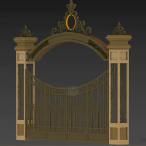 Antique Brass Gate, Vintage Gate 3d model