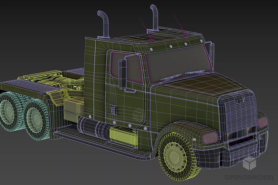 Trailer Head Truck 3d model 2