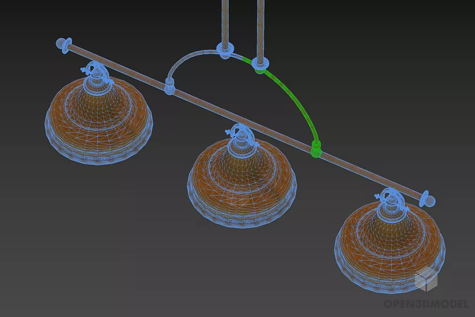 Pendant Lamp Industrial Style, Iron Shade 3d model 2