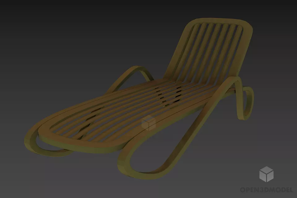 Single Chair With Oval Tufted Upholstery Back 3d model