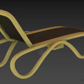 Swimming Pool Curved Lounge Chair 3d model
