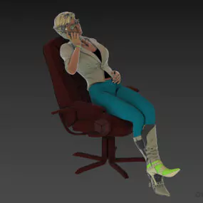 Manager Girl, Office Business Women Character 3d model