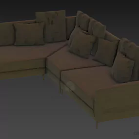 Modern Sectional Sofa Minotty With Cushion 3d model
