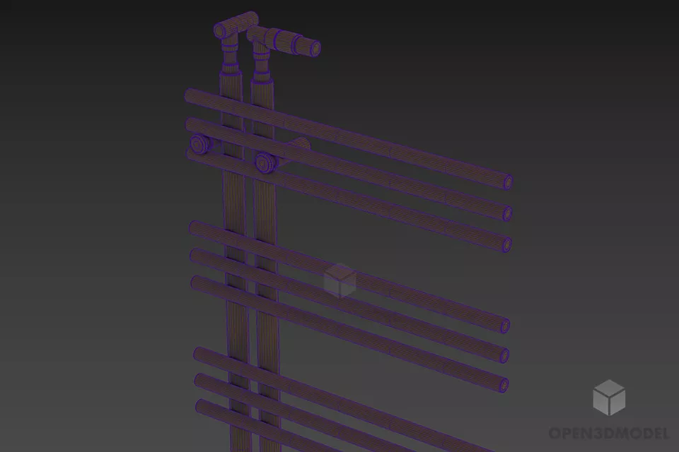 Bathroom Hang Rail, Inox Rail 3d model 2