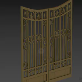 Antique Brass Iron Fence, Antique Fence 3d model
