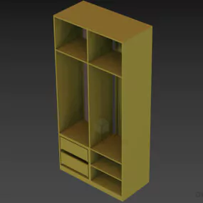 Simple Wardrobe Two Door 3d model