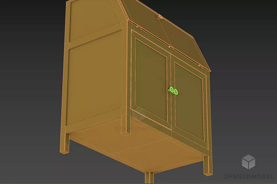Office Side Locker Ikea 3d model 2