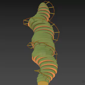 Torchere Table Lamp Twist Shape 3d model