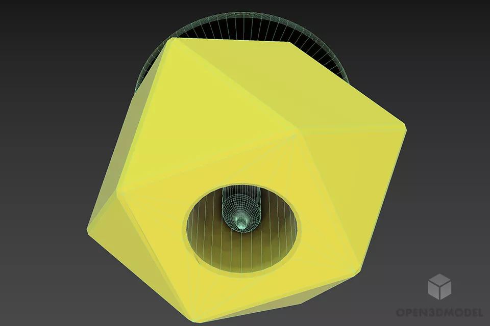 Yellow Crystal Lamp, Pendant Lamp 3d model 2