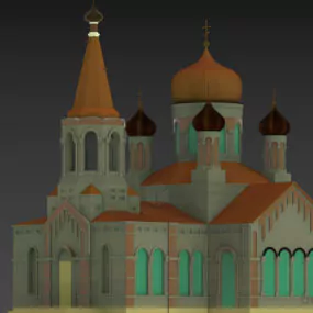 Antique Russian Church Building 3d model