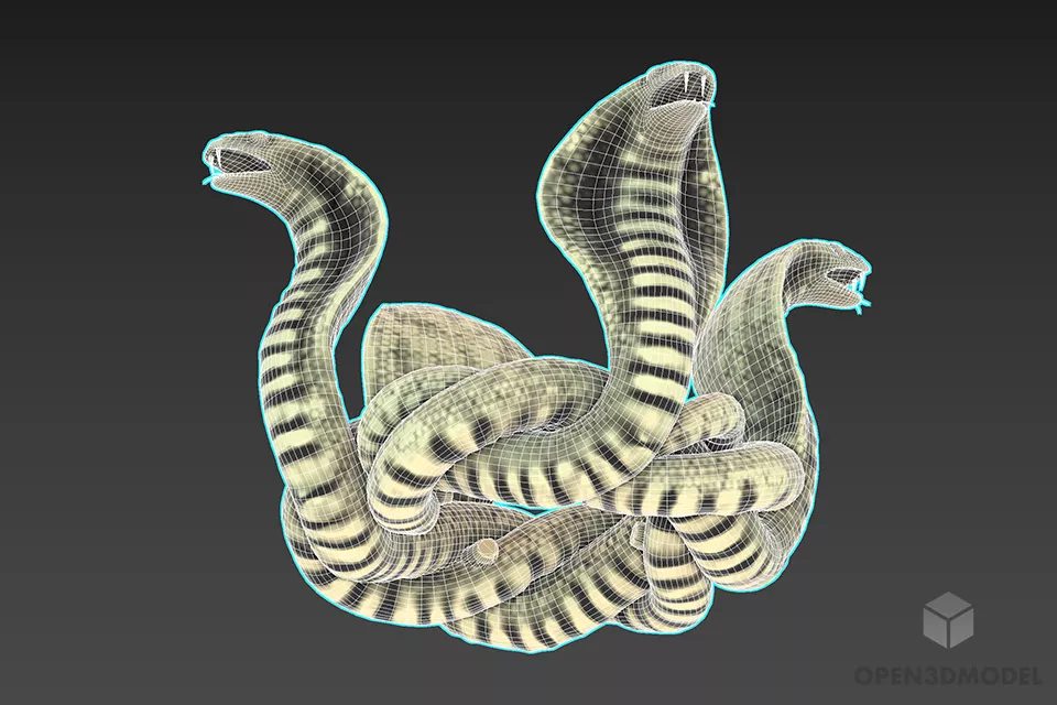Cobra Snake Group 3d model 2