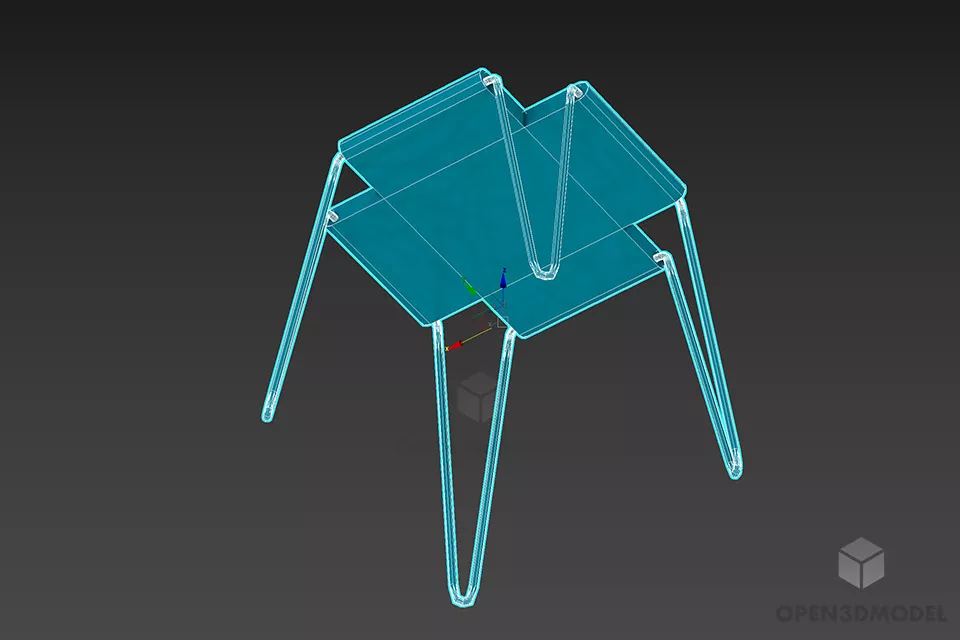 Simple Plastic Stool Chair 3d model 2
