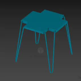 Simple Plastic Stool Chair 3d model