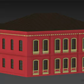 School Or Government Building Two Storey 3d model