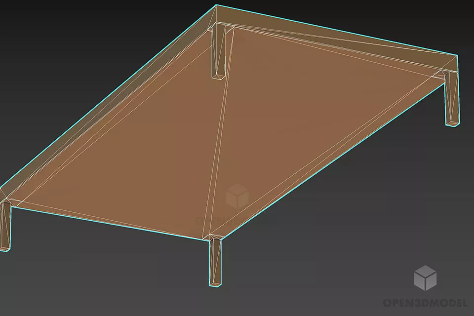 All Glass Table Artonr 3d model 2