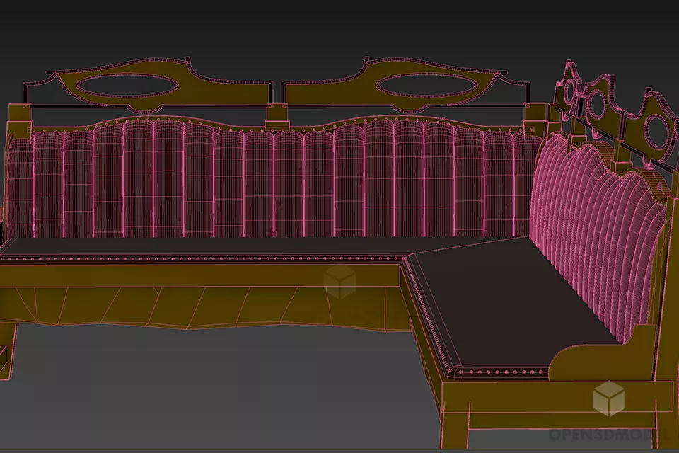 Sofa Bench L Shape, Waiting Sofa For Corner Space 3d model 2