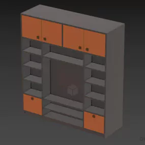 Wardrobe Cabinet Multiple Door Drawers 3d model
