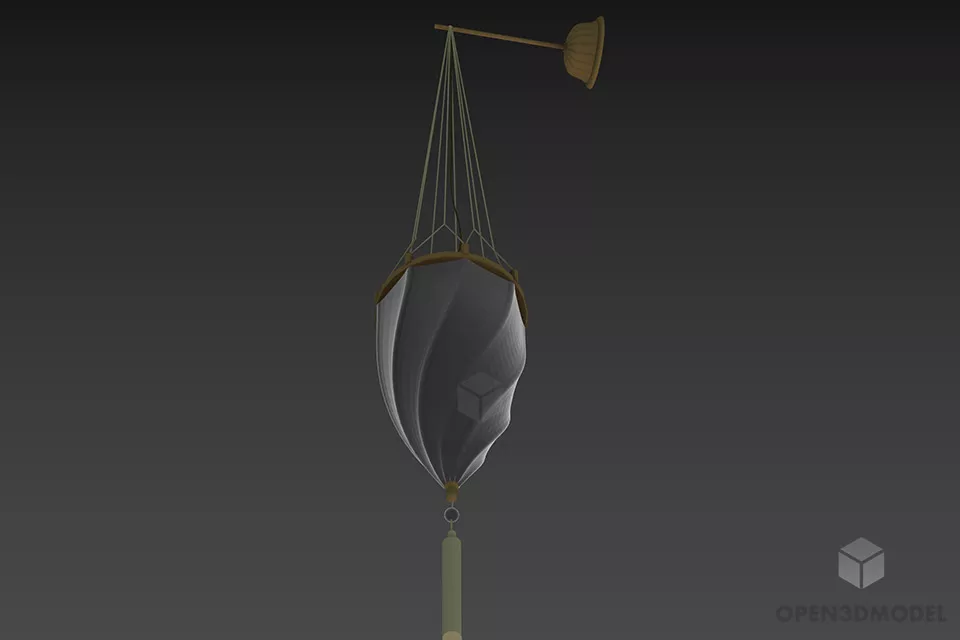 Pendant Lamp Three Shade With Chain Hanger 3d model