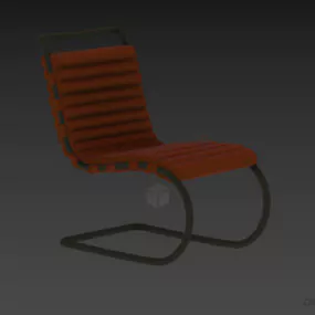 Cantilever Leather Lounge Armchair 3d model