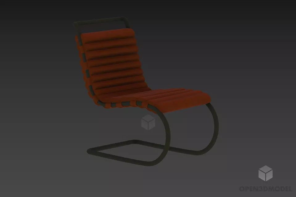 Simple Office Grey Leather Armchair 3d model