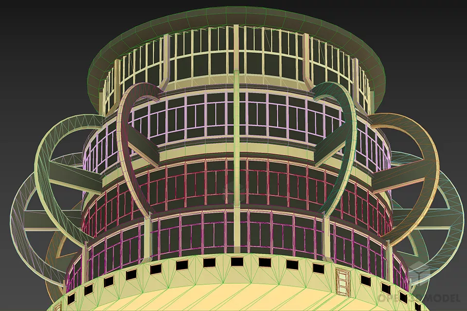 Headquarter Building Round Shape With Steel Frame Cover 3d model 2