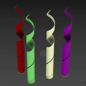 Colorful Table Lamp, Cylinder Lamp Twist Shade 3d model