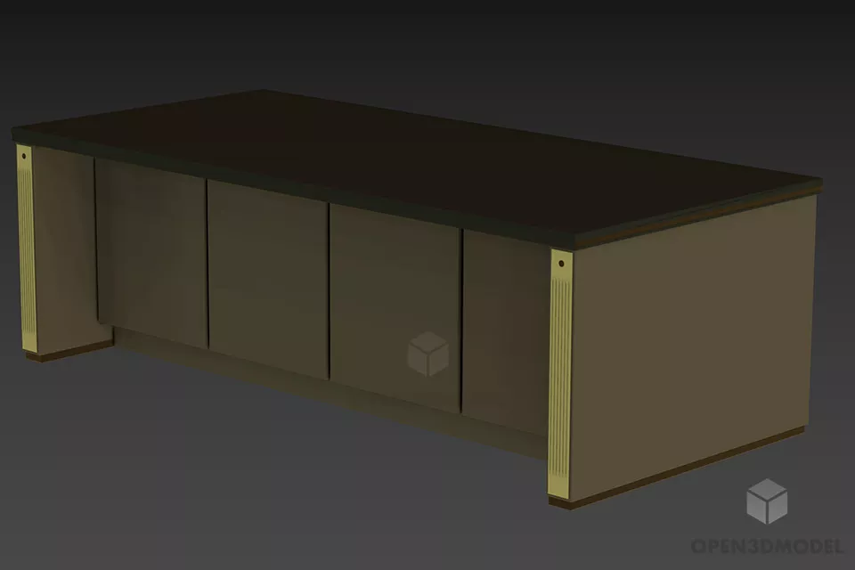 Glass Coffee Table With Under Shelf 3d model