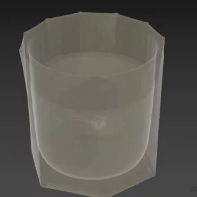 Americano Coffee Glass With Ice 3d model